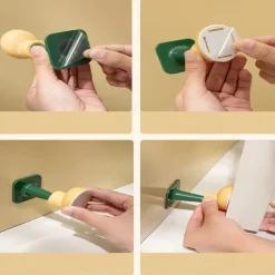 Anti-Collision Door Stopper Creative Silicone Door Stopper Non-Punching Toilet Top Door Stopper New Silent Toilet Door Stopper