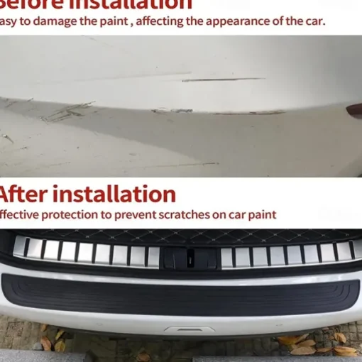 Anti-Scratch Car Trunk Door Sill Protector - Universal Rear Bumper Guard Rubber Trim Pad, 90cm x 7cm