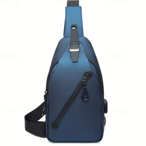Anti-Theft Crossbody Sling Chest Bag - Waterproof, Scratchproof, Lightweight Shoulder Backpack with USB Charging Port, Ideal Gift for Men