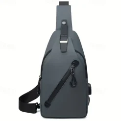 Anti-Theft Crossbody Sling Chest Bag - Waterproof, Scratchproof, Lightweight Shoulder Backpack with USB Charging Port, Ideal Gift for Men