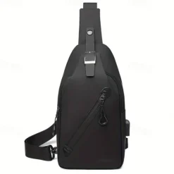 Anti-Theft Crossbody Sling Chest Bag - Waterproof, Scratchproof, Lightweight Shoulder Backpack with USB Charging Port, Ideal Gift for Men