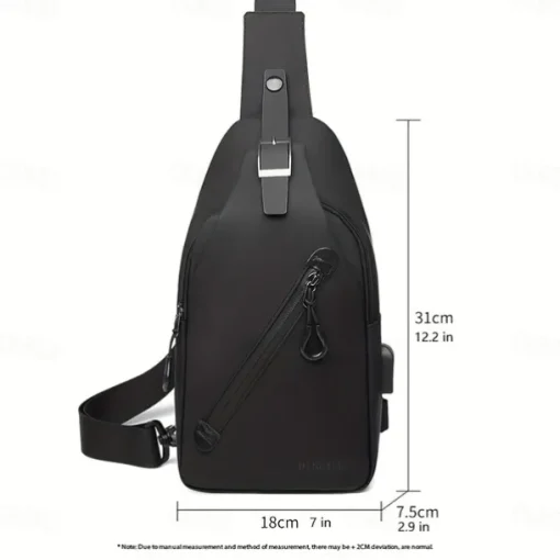 Anti-Theft Crossbody Sling Chest Bag - Waterproof, Scratchproof, Lightweight Shoulder Backpack with USB Charging Port, Ideal Gift for Men