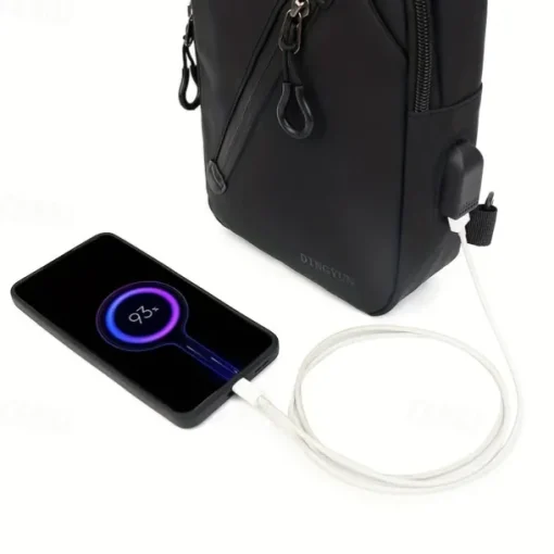 Anti-Theft Crossbody Sling Chest Bag - Waterproof, Scratchproof, Lightweight Shoulder Backpack with USB Charging Port, Ideal Gift for Men