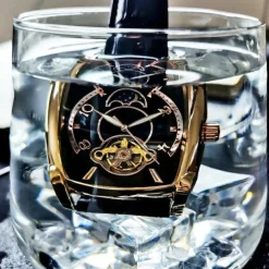 AOKULASIC Top Brand Men Watch Automatic Mechanical Mens Watches Tourbillon Fashion Waterproof Luxury Moon Tonneau orologio uomo