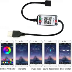 App Intelligent Control Bluetooth Mesh Smart Led Lights Strip 1M 2M 3M 4M 5M 5050 RGB SMD 30 LEDs Per Meters with IR 24 Key Controller USB Port DC5V