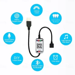 App Intelligent Control Bluetooth Mesh Smart Led Lights Strip 1M 2M 3M 4M 5M 5050 RGB SMD 30 LEDs Per Meters with IR 24 Key Controller USB Port DC5V