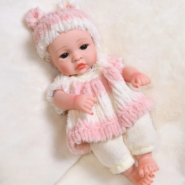 11.8"(Approx.30cm) Doll Reborn Baby Doll lifelike Cute Non Toxic Creative Vinyl with Clothes and Accessories for Girls' Birthday and Festival Gifts