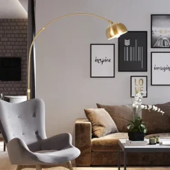 Arc Lamp - Height Adjustable 170 cm E26 Black Gold Arc Lamp, Floor Lamp Warm White Arc Floor Lamp 110-240V