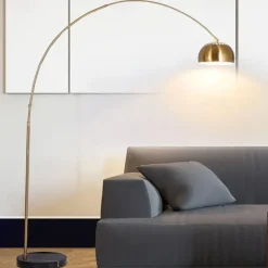 Arc Lamp - Height Adjustable 170 cm E26 Black Gold Arc Lamp, Floor Lamp Warm White Arc Floor Lamp 110-240V