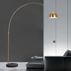 Arc Lamp - Height Adjustable 170 cm E26 Black Gold Arc Lamp, Floor Lamp Warm White Arc Floor Lamp 110-240V
