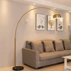Arc Lamp - Height Adjustable 170 cm E26 Black Gold Arc Lamp, Floor Lamp Warm White Arc Floor Lamp 110-240V