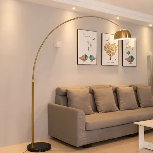 Arc Lamp - Height Adjustable 170 cm E26 Black Gold Arc Lamp, Floor Lamp Warm White Arc Floor Lamp 110-240V