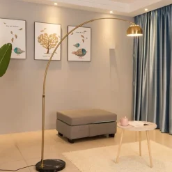 Arc Lamp - Height Adjustable 170 cm E26 Black Gold Arc Lamp, Floor Lamp Warm White Arc Floor Lamp 110-240V