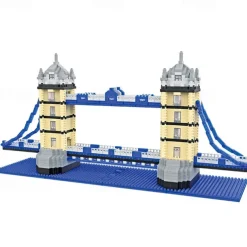 Architecture Twin Bridges Micro Building Blocks Set1900PCS - World Famous Architectural Model Toys Gifts for Kids and Adults