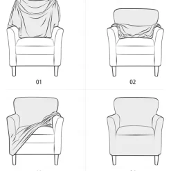 Armchair Slipcover,Stretch Velvet Armchair Cover Soft Chair Covers with Arms for Living Room Furniture Protector