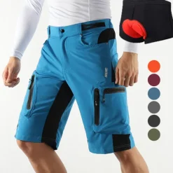 Arsuxeo Men's Bike Shorts Cycling MTB Shorts with Removable 3D Padded Underwear Summer Baggy Shorts Loose Fit Quick Dry Waterproof Zipper Sports Dark Grey Black Army Green Mountain Bike