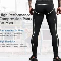 Arsuxeo Men's Compression Pants Running Tights Leggings Base Layer Athletic Athleisure Fall Polyester Breathable Quick Dry Moisture Wicking Soft Compression Fitness Gym Workout Running Sportswear
