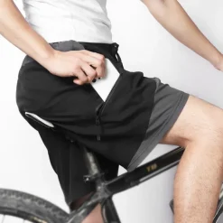 Arsuxeo Men's Cycling Shorts Cycling MTB Shorts Bike Shorts Bike Baggy Shorts MTB Shorts Form Fit Mountain Bike MTB Road Bike Cycling Sports 3D Pad Cycling Anatomic Design Front Zipper Black Army