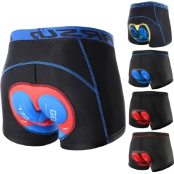 Arsuxeo Men's Cycling Under Shorts Cycling Padded Shorts Bike Underwear Shorts 5D Padded Gel Bottoms Quick Dry Sports Winter Black Red Black Yellow Mountain Bike MTB Clothing