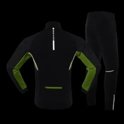 Arsuxeo Men's Long Sleeve Cycling Jacket with Pants Winter Green Red Blue Solid Color Bike Jacket Clothing Suit Thermal Warm Waterproof Windproof Moisture Wicking Reflective Strips Sports Solid Color