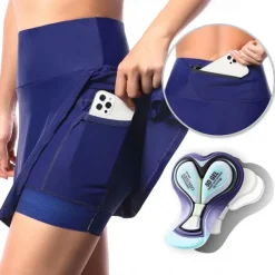 Arsuxeo Women's Cycling Skort Skirt Cycling Padded Shorts Bike Skirt Padded Shorts / Chamois Form Fit Mountain Bike MTB Road Bike Cycling Sports 3D Pad Cycling Wicking Comfortable Burgundy Dark Blue