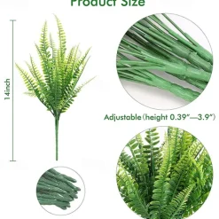 Artificial Ferns for Home Outdoors 5pcs Artificial Outdoor Plants Fake Fern Faux Boston Fern Greenery UV Resistant Plastic Plant Wedding Decoration