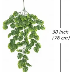 Artificial Hanging Vines, Fake Monstera Leafs Vine Jungle Leaf Plants Tropical Leaves Rattan For Houseplants Indoor Home Kitchen Garden Outdoor Wall, Wedding Decoration