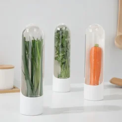 Asparagus and Vanilla Crisper Container Eco-friendly Vegetable Crisper Cup Anti-crush Vegetable Refrigerator Storage Box