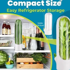 Asparagus and Vanilla Crisper Container Eco-friendly Vegetable Crisper Cup Anti-crush Vegetable Refrigerator Storage Box