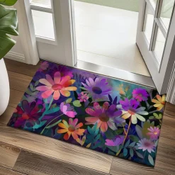 Asthetic Flowers Doormat Floor Mats Washable Rugs Kitchen Mat Non-Slip Oil Proof Rug Indoor Outdoor Mat Bedroom Decor Bathroom Mat Entrance Rug