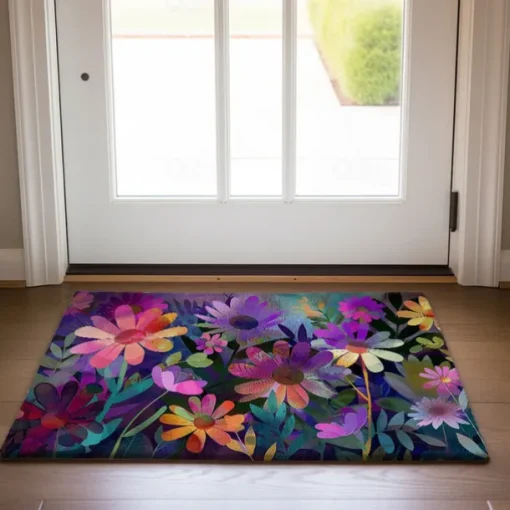 Asthetic Flowers Doormat Floor Mats Washable Rugs Kitchen Mat Non-Slip Oil Proof Rug Indoor Outdoor Mat Bedroom Decor Bathroom Mat Entrance Rug
