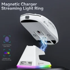 Attack Shark X6 bluetooth Mouse PixArt PAW3395 Tri-Mode Connection RGB Touch Magnetic Charging Base Macro Gaming Mouse