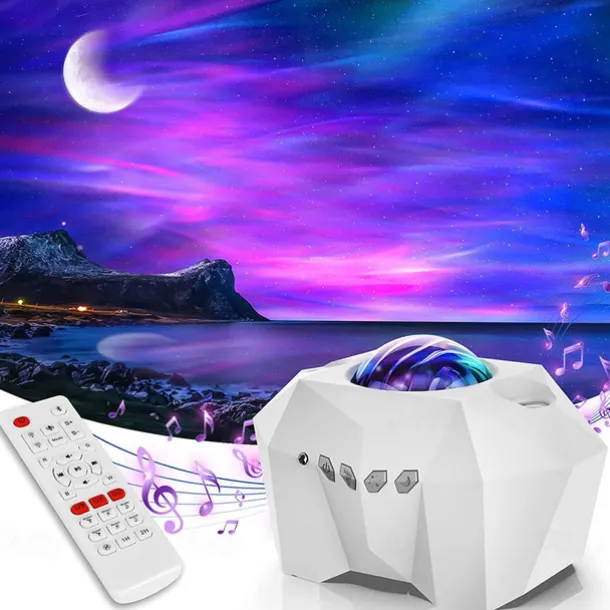 Aurora Galaxy Projector Light Star Projection with Music Speaker Night Light Projector with Moon Northern Lights Projector for Bedroom/Gaming Room/Home Theater/Ceiling