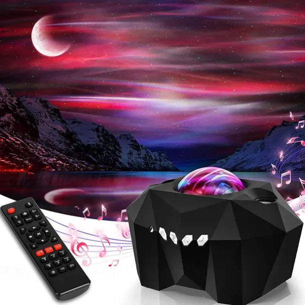 Aurora Galaxy Projector Light Star Projection with Music Speaker Night Light Projector with Moon Northern Lights Projector for Bedroom/Gaming Room/Home Theater/Ceiling