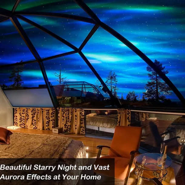 Aurora Galaxy Projector Light Star Projection with Music Speaker Night Light Projector with Moon Northern Lights Projector for Bedroom/Gaming Room/Home Theater/Ceiling