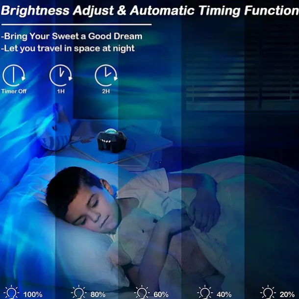 Aurora Galaxy Projector Light Star Projection with Music Speaker Night Light Projector with Moon Northern Lights Projector for Bedroom/Gaming Room/Home Theater/Ceiling