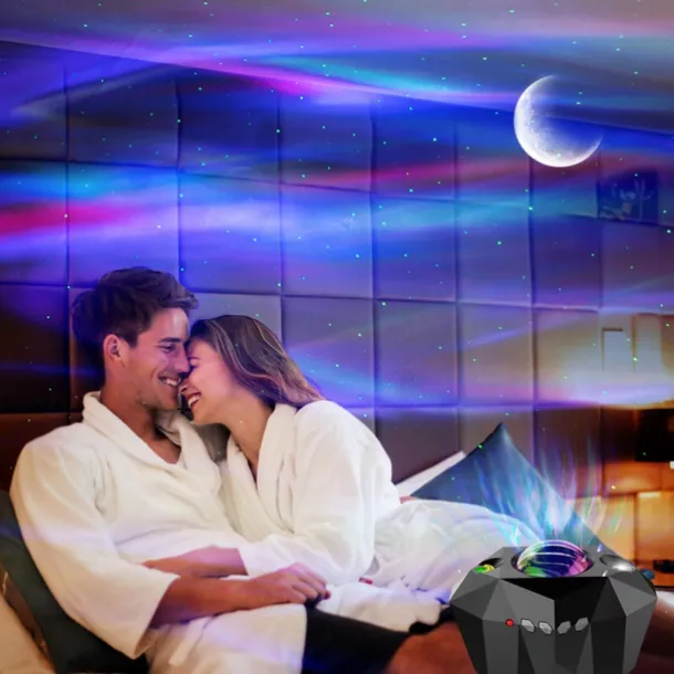 Aurora Galaxy Projector Light Star Projection with Music Speaker Night Light Projector with Moon Northern Lights Projector for Bedroom/Gaming Room/Home Theater/Ceiling
