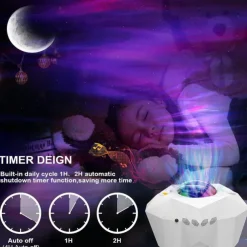 Aurora Star Light Projector with Moon Galaxy Lights Projector with Remote Control Night Sky Light Projector Built-in Bluetooth and Multi-Color Projection Lamp