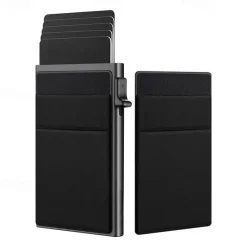 Automatic Pop Up Credit Card Holder Minimalist RFID Blocking Men's Business Card Wallet