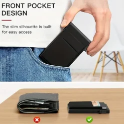 Automatic Pop Up Credit Card Holder Minimalist RFID Blocking Men's Business Card Wallet