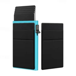 Automatic Pop Up Credit Card Holder Minimalist RFID Blocking Men's Business Card Wallet