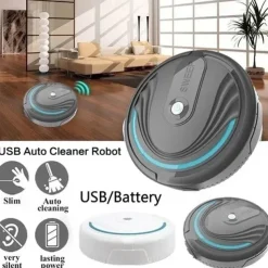 Automatic Smart Household Mopping Sweeping Machine Robot Cleaner Vacuum Floor Dust Hair USB/Battery