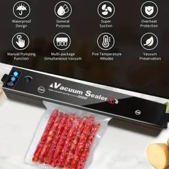 Automatic Vacuum Sealer Machine - Keep Food Fresh For Longer With 10 Free Bags LED Indicator Lights & Air Sealing System