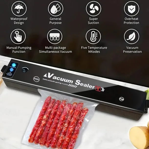 Automatic Vacuum Sealer Machine - Keep Food Fresh For Longer With 10 Free Bags LED Indicator Lights & Air Sealing System