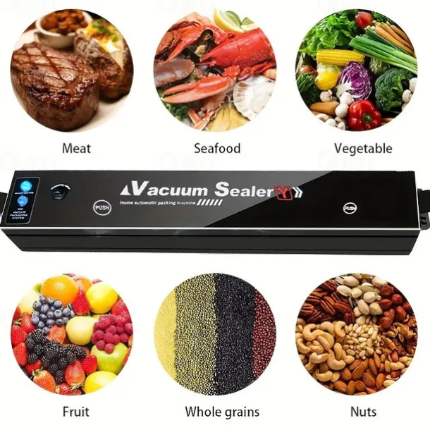 Automatic Vacuum Sealer Machine - Keep Food Fresh For Longer With 10 Free Bags LED Indicator Lights & Air Sealing System
