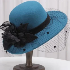 Autumn And Winter Fashion Boutique Large Brimmed Top Hat Suitable For Wedding Banquet, Bucket Hat, Gentle Wind Party