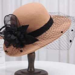 Autumn And Winter Fashion Boutique Large Brimmed Top Hat Suitable For Wedding Banquet, Bucket Hat, Gentle Wind Party