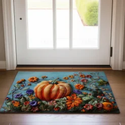Autumn Quilt Pumpkin Doormat Kitchen Mat Floor Mat Non-Slip Area Rug Oil Proof Rug Indoor Outdoor Mat Bedroom Decor Bathroom Mat Entrance Rug