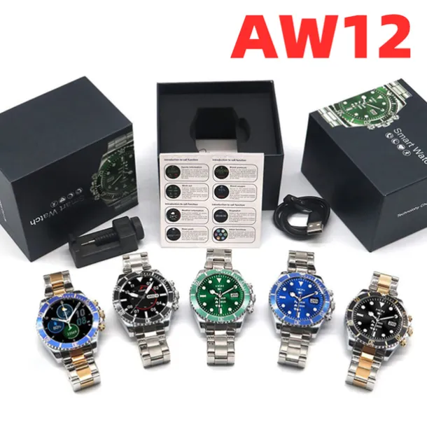 AW12/AW13 Pro Smart Watch with 1.28 Screen, Fitness Tracker, Call Monitor, Media Control, IP67 Waterproof for Android iOS