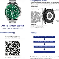 AW12/AW13 Pro Smart Watch with 1.28 Screen, Fitness Tracker, Call Monitor, Media Control, IP67 Waterproof for Android iOS